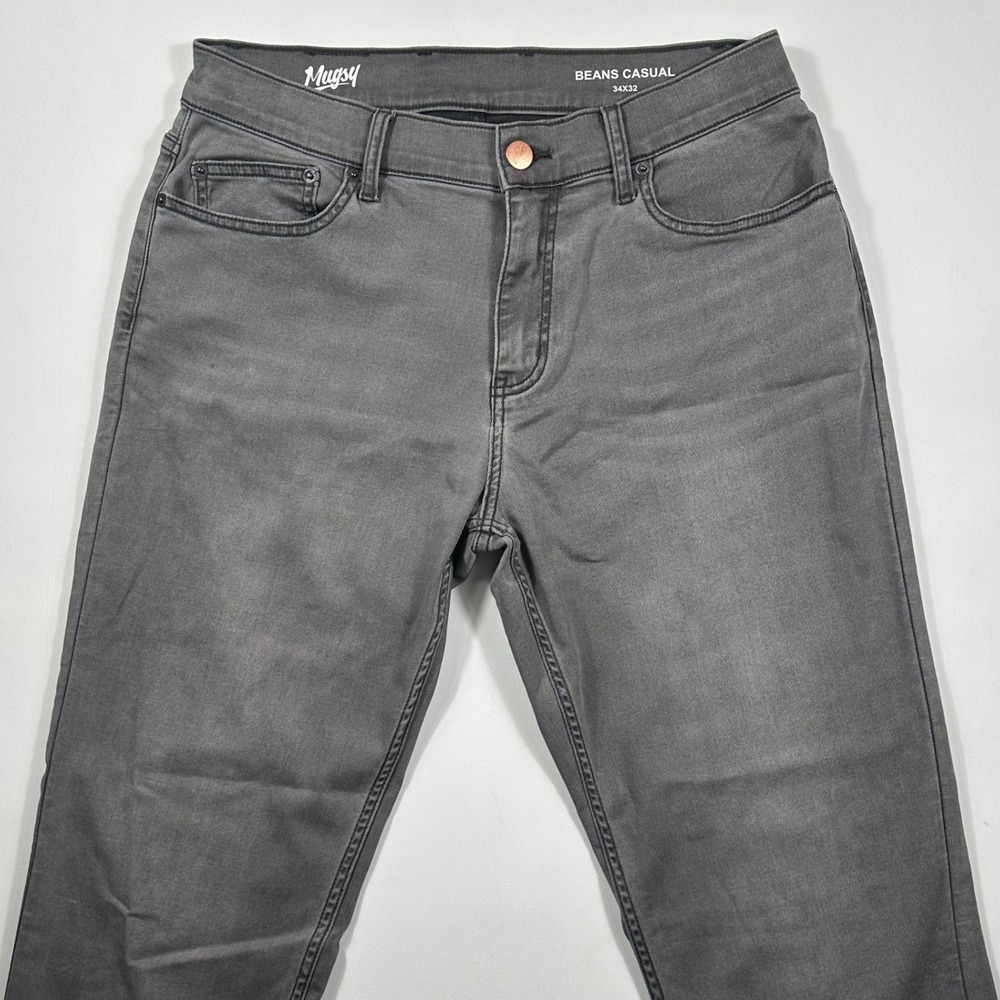 Mugsy Beans Casual Jeans Mens 34x32 Stretch Denim Gray
